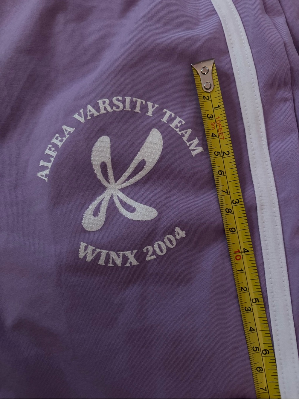 DEADSTOCK NWOT Dolls Kill x Winx Club Alfea Varsity Flare Pants M Purple Y2K - Picture 7 of 8